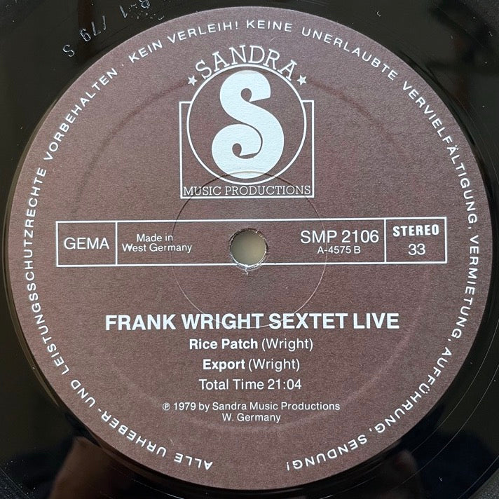 FRANK WRIGHT SEXTET / STOVE MAN, LOVE IS THE WORD - German Sandra Original
