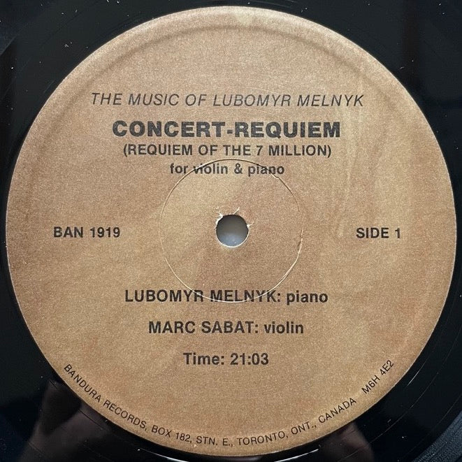 LUBOMYR MELNYK / CONCERT - REQUIEM / ISLANDS - Canada Bandura Original