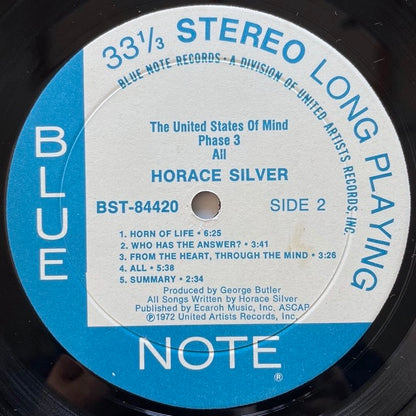 HORACE SILVER / ALL: THE UNITED STATES OF MIND PHASE 3 - US Blue Note Original