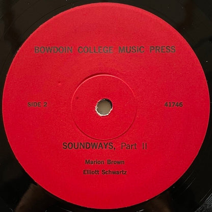 MARION BROWN - ELLIOTT SCHWARTZ / SOUNDWAYS - US Bowdoin College Music Press Original