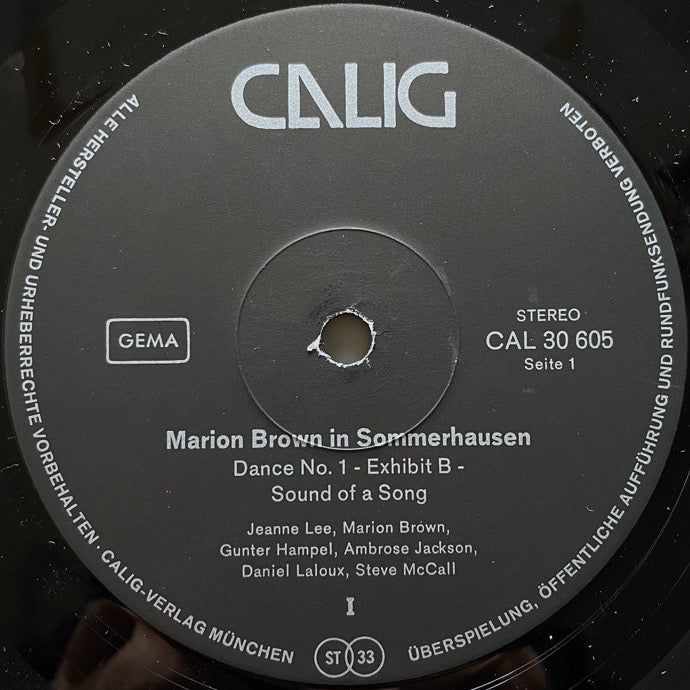 MARION BROWN / IN SOMMERHAUSEN - German Calig Original