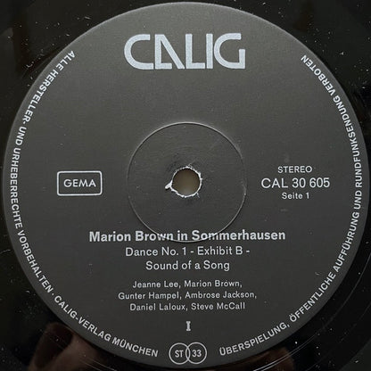 MARION BROWN / IN SOMMERHAUSEN - German Calig Original