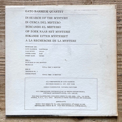 GATO BARBIERI QURTET / IN SEARCH OF THE MYSTERY - US ESP-DISK Original