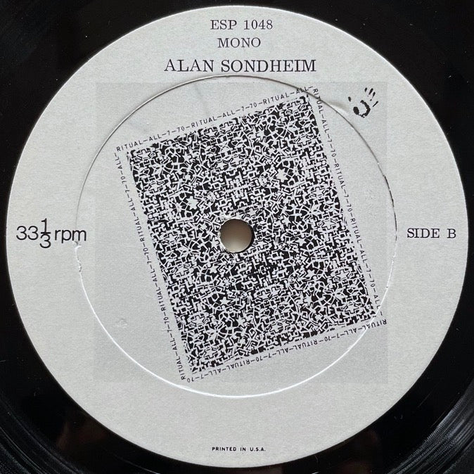 ALAN SONDHEIM / RITUAL-ALL-7-70 - US ESP-DISK original
