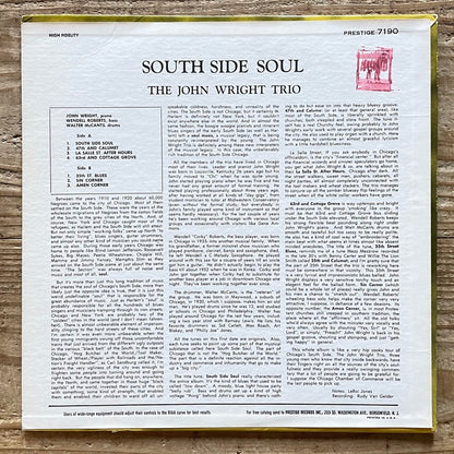 JOHN WRIGHT TRIO / SOUTH SIDE SOUL - US Prestige Original