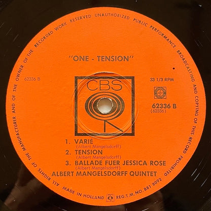 ALBERT MANGELSDORFF QUINTET / ONE - TENSION - German CBS Original