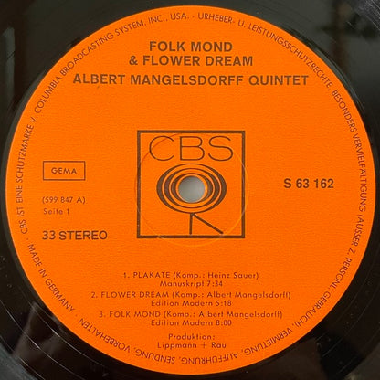 ALBERT MANGELSDORFF QUINTET / FOLK MOND & FLOWER DREAM - GERMAN CBS Original