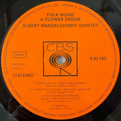 ALBERT MANGELSDORFF QUINTET / FOLK MOND & FLOWER DREAM - GERMAN CBS Original
