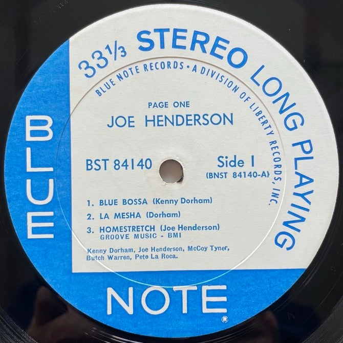 JOE HENDERSON / PAGE ONE - US Blue Note Liberty/NY