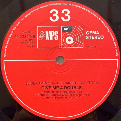 SLIDE HAMPTON – JOE HAIDER ORCHESTRA / GIVE ME A DOUBLE (2LP) - German MPS Original