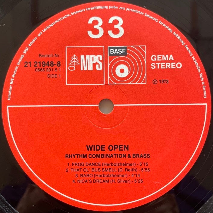 PETER HERBOLZHEIMER RHYTHM COMBINATION & BRASS / WIDE OPEN - German MPS original