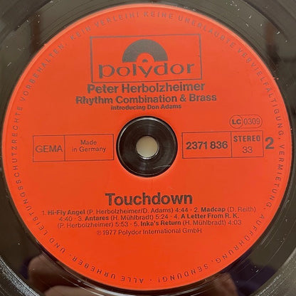 PETER HERBOLZHEIMER RHYTHM COMBINATION &amp; BRASS / TOUCHDOWN - German Polydor Original