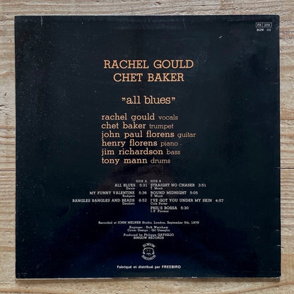 RACHEL GOULD - CHET BAKER / ALL BLUES - France Bingow Original