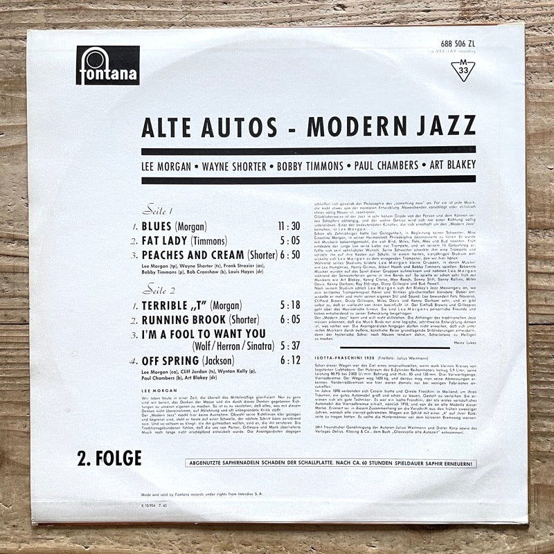 LEE MORGAN / ALTE AUTOS - MODERN JAZZ 2.FOLGE - German Fontana
