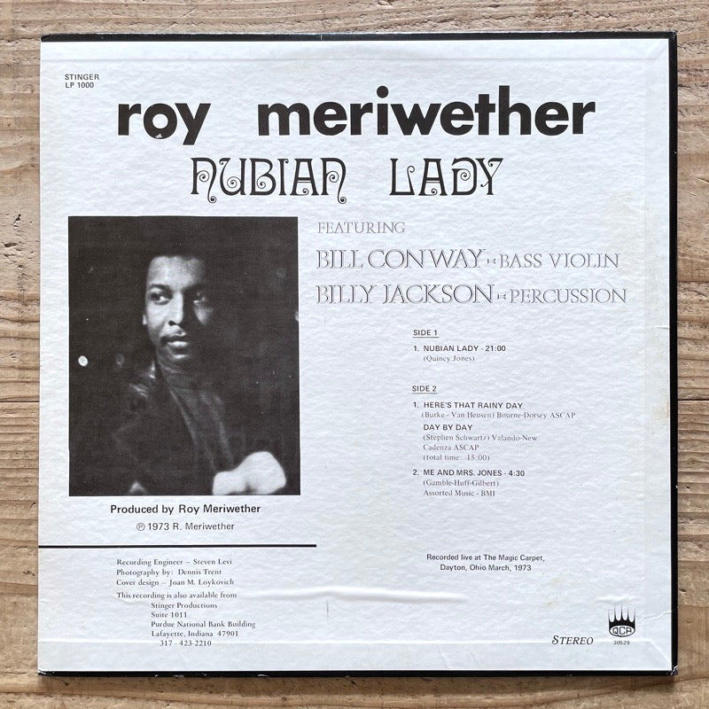 ROY MERIWETHER TRIO / NUBIAN LADY - US Stinger Original