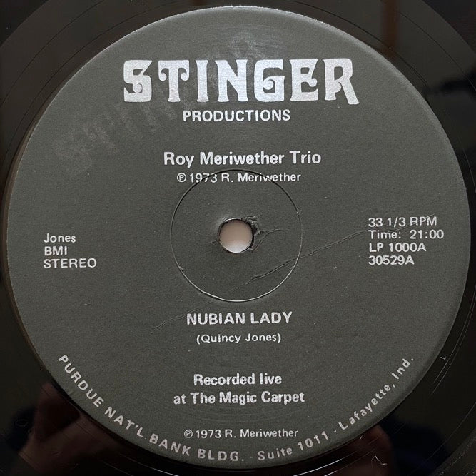 ROY MERIWETHER TRIO / NUBIAN LADY - US Stinger Original