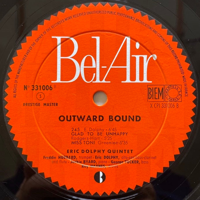 ERIC DOLPHY / OUTWARD BOUND - French Bel-Air