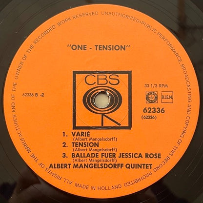 ALBERT MANGELSDORFF QUINTET / ONE - TENSION - German CBS Original