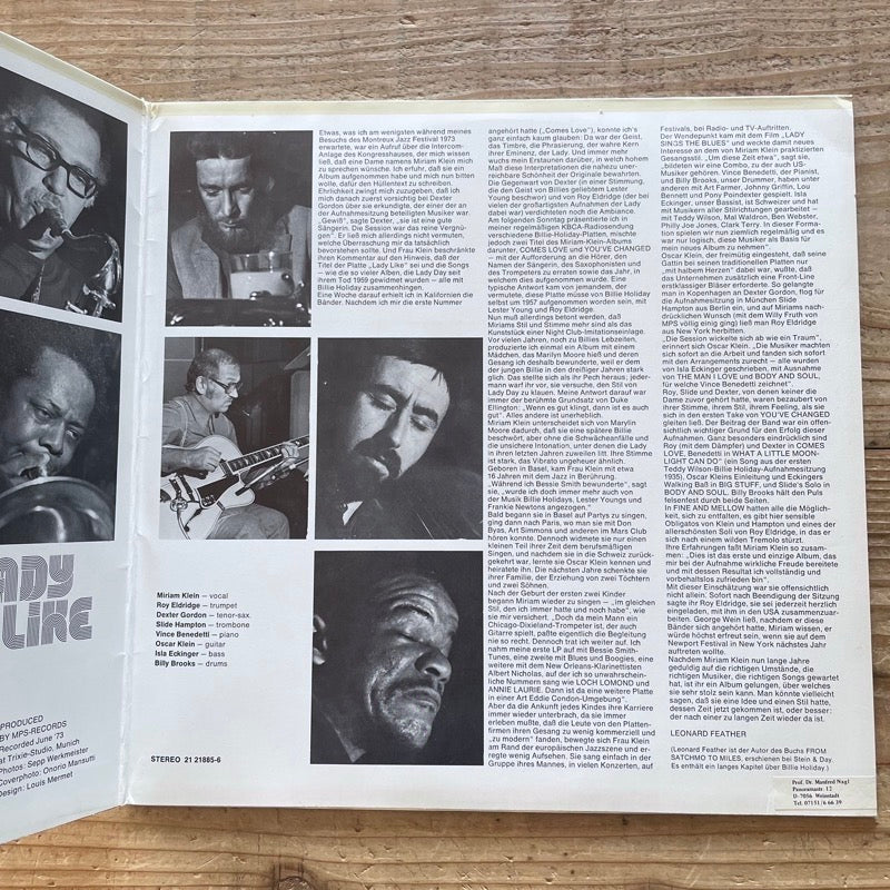 MIRIAM KLEIN / LADY LIKE - German MPS Original