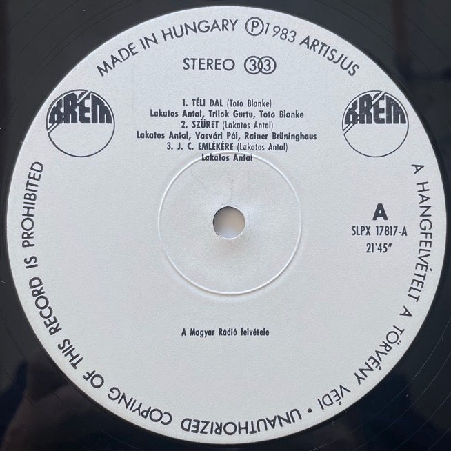 TONY LAKATOS AND SHI FRIENDS - Hungary Krem Original