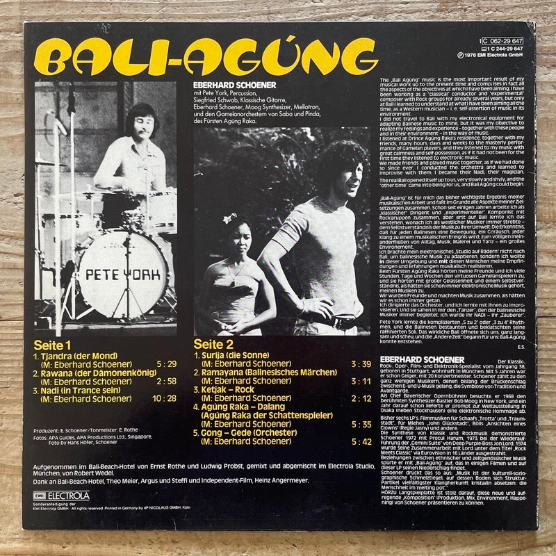 EBERHARD SCHOENER / BALI-AGUNG - German Horzu Original