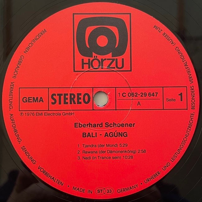 EBERHARD SCHOENER / BALI-AGUNG - German Horzu Original