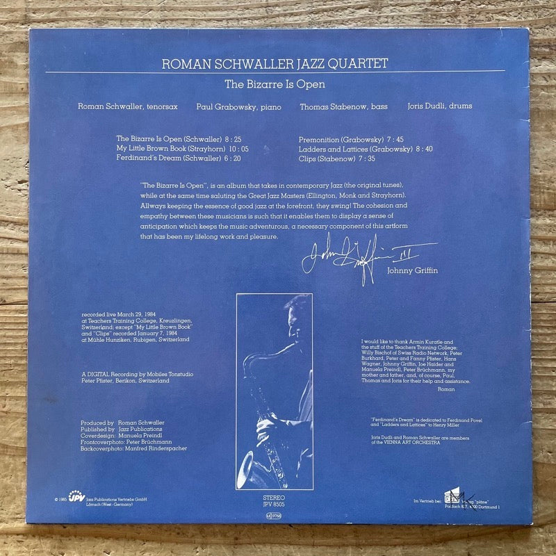 ROMAN SCHWALLER JAZZ QUARTET / THE BIZARRE IS OPEN - German Jazz Publications Original