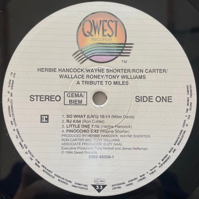 HERBIE HANCOCK, WAYNE SHORTER etc.. / A TRIBUTE TO MILES - German Qwest Original