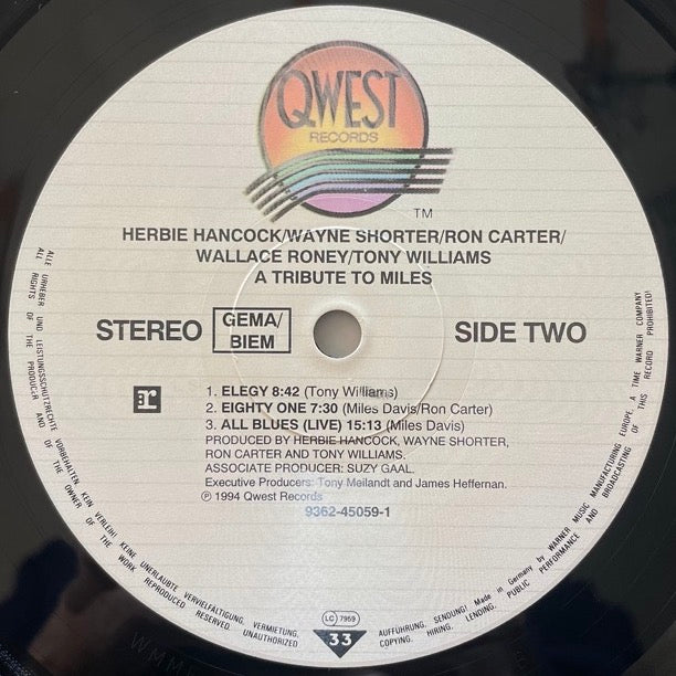 HERBIE HANCOCK, WAYNE SHORTER etc.. / A TRIBUTE TO MILES - German Qwest Original