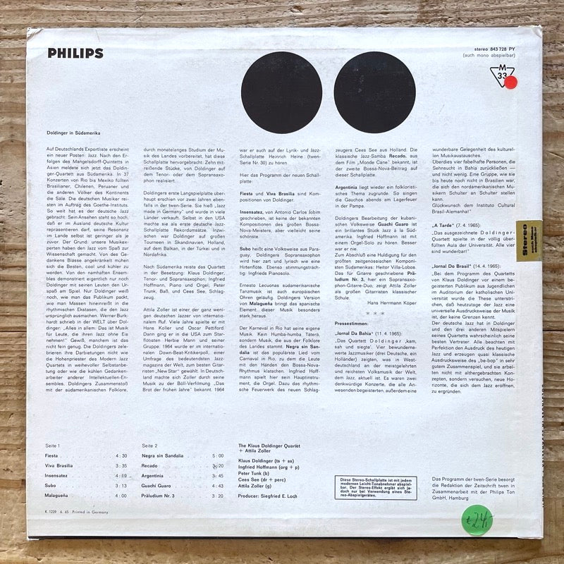 KLAUS DOLDINGER / IN SUD AMERIKA - German Philips Original