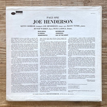 JOE HENDERSON / PAGE ONE - US Blue Note Liberty/NY