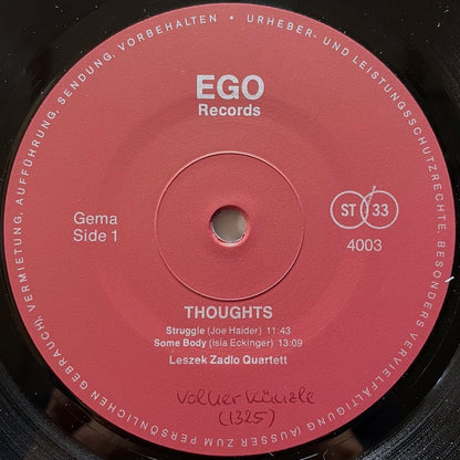 LESZEK ZADLO QUARTETT / THOUGHTS - German EGO Original
