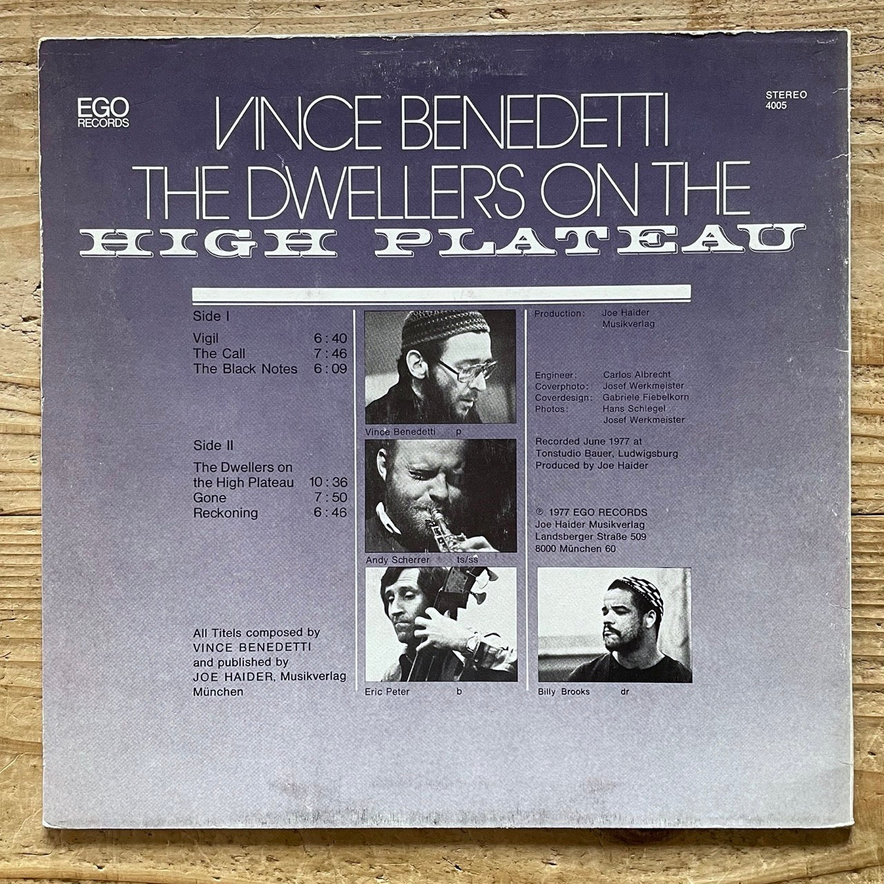 VINCE BENEDETTI / THE DWELLERS ON THE HIGH PLATEAU - German EGO original