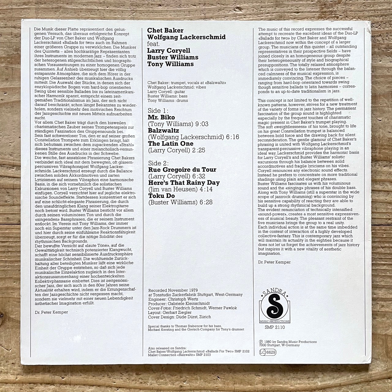 CHET BAKER / WOLFGANG LACKERSCHMID feat. LARY CORYELL - German Sandra Original