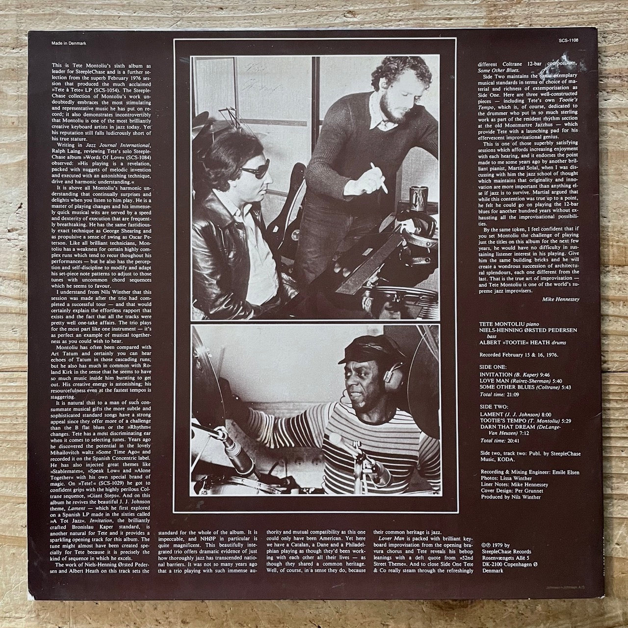 TETE MONTOLIU TRIO / TOOTIE'S TEMPO - Danish SteepleChase Original