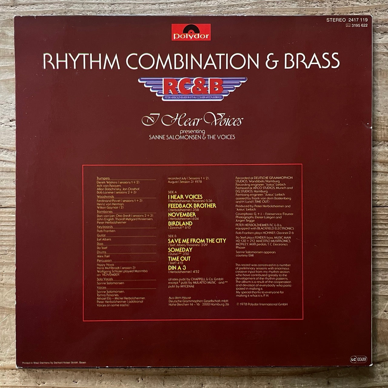 PETER HERBOLZHEIMER RHYTHM COMBINATION &amp; BRASS / I HEAR VOICES - German Polydor original