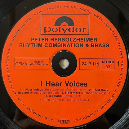 PETER HERBOLZHEIMER RHYTHM COMBINATION &amp; BRASS / I HEAR VOICES - German Polydor original