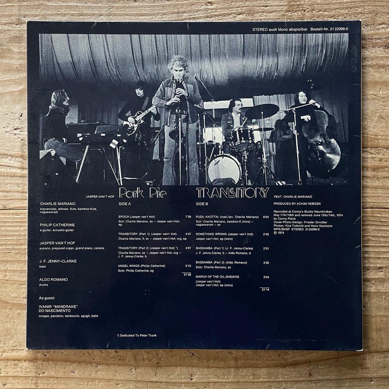 JASPER VAN'T HOF'S PORK PIE feat. CHARLIE MARIANO / TRANSITORY - German MPS Original