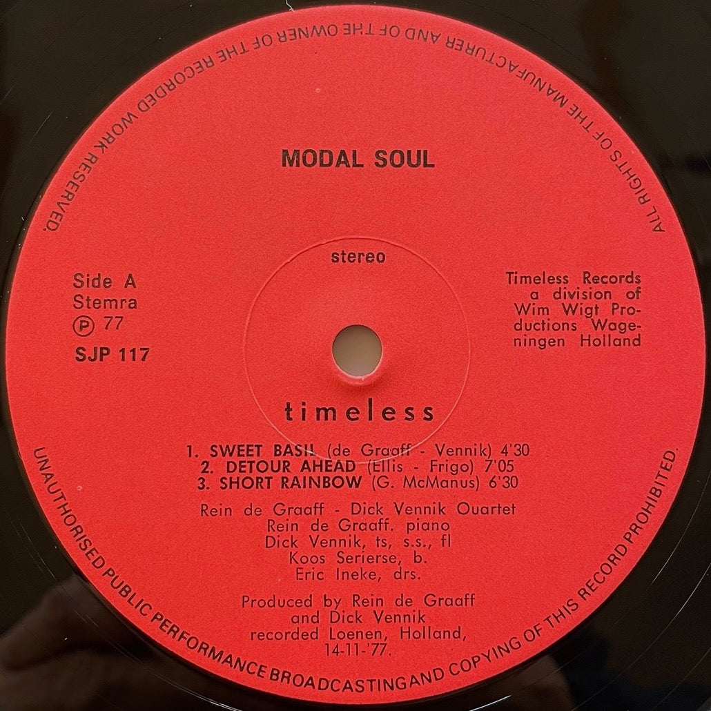 REIN DE GRAAFF - DICK VENNIK QUARTET / MODAL SOUL - Dutch Timeless original