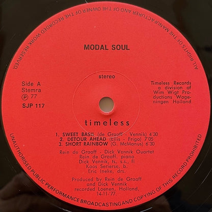 REIN DE GRAAFF - DICK VENNIK QUARTET / MODAL SOUL - Dutch Timeless original
