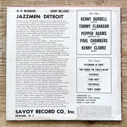 KENNY BURRELL, TOMMY FLANAGAN, PEPPER ADAMS, PAUL CHAMBERS, KENNY CLARKE / JAZZMEN: DETROIT - US Savoy