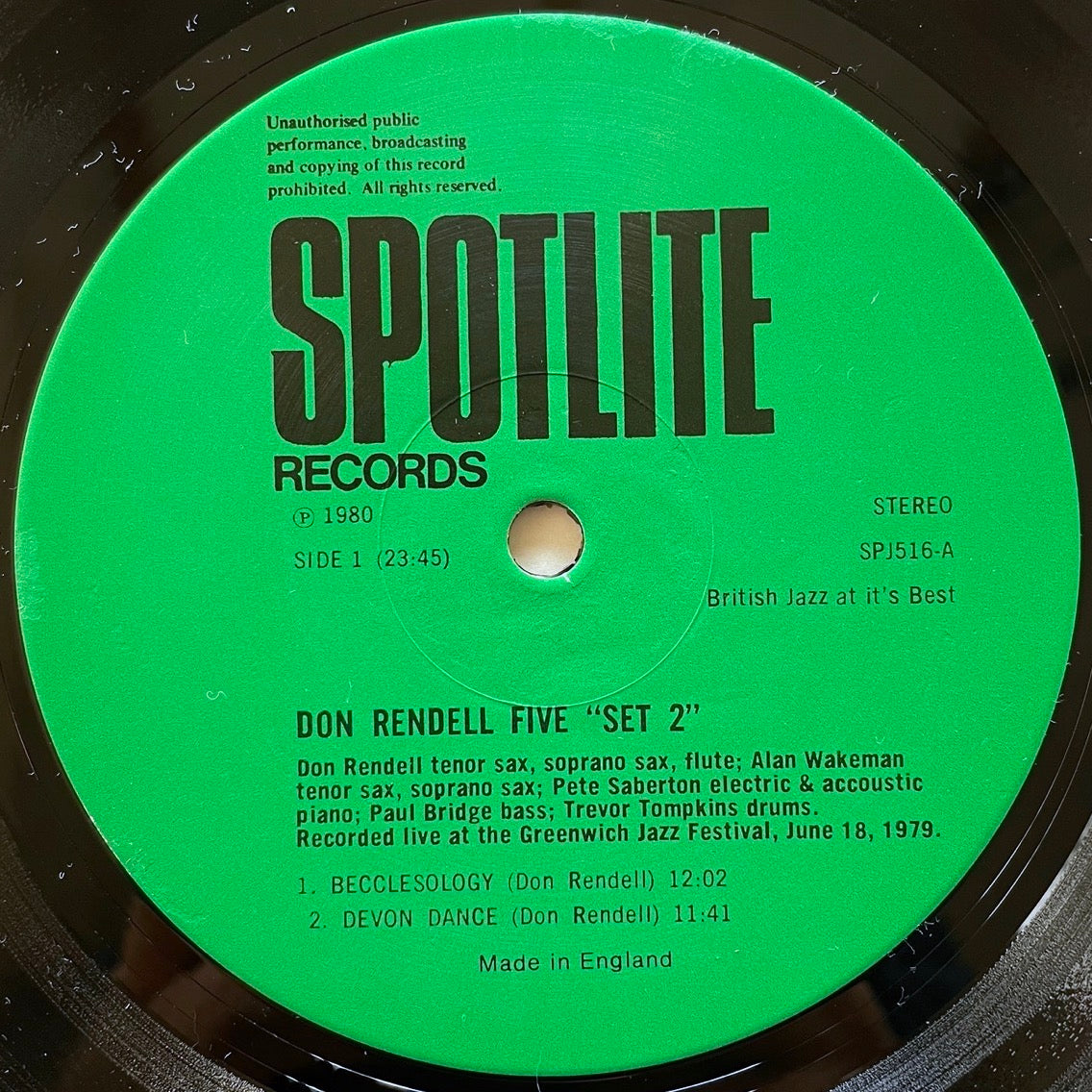DON RENDELL FIVE / SET 2 - UK Spotlite original