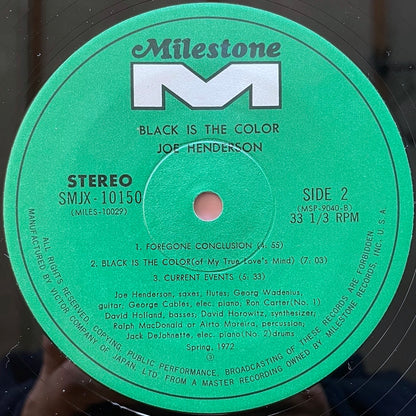 JOE HENDERSON / BLACK IS THE COLOR - Japan Milestone