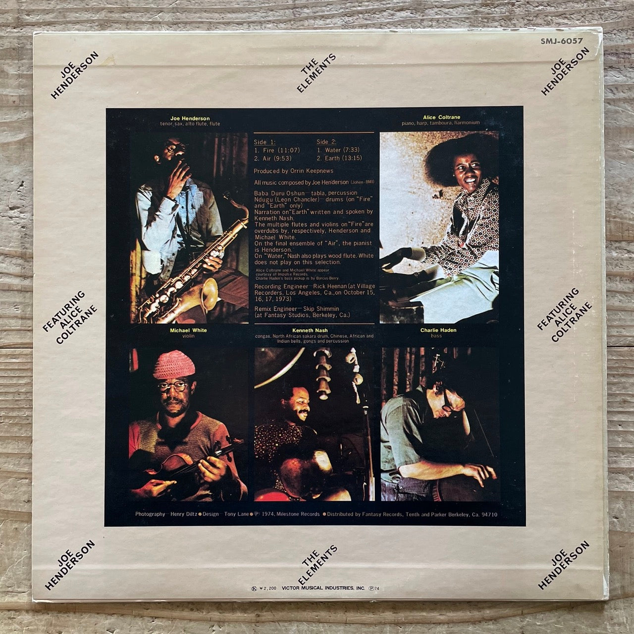 JOE HENDERSON feat. ALICE COLTRANE / THE ELEMENTS - Japan Milestone Promo