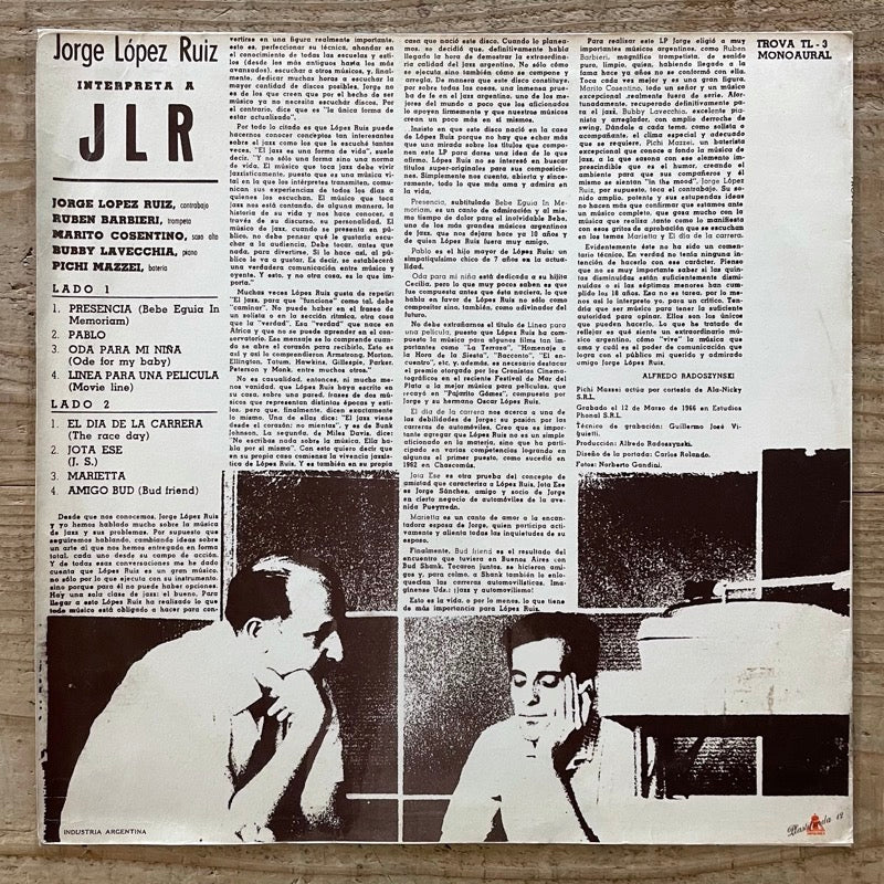 JORGE LOPEZ RUIZ / INTERPRETA A JLR - Argentine Trova original