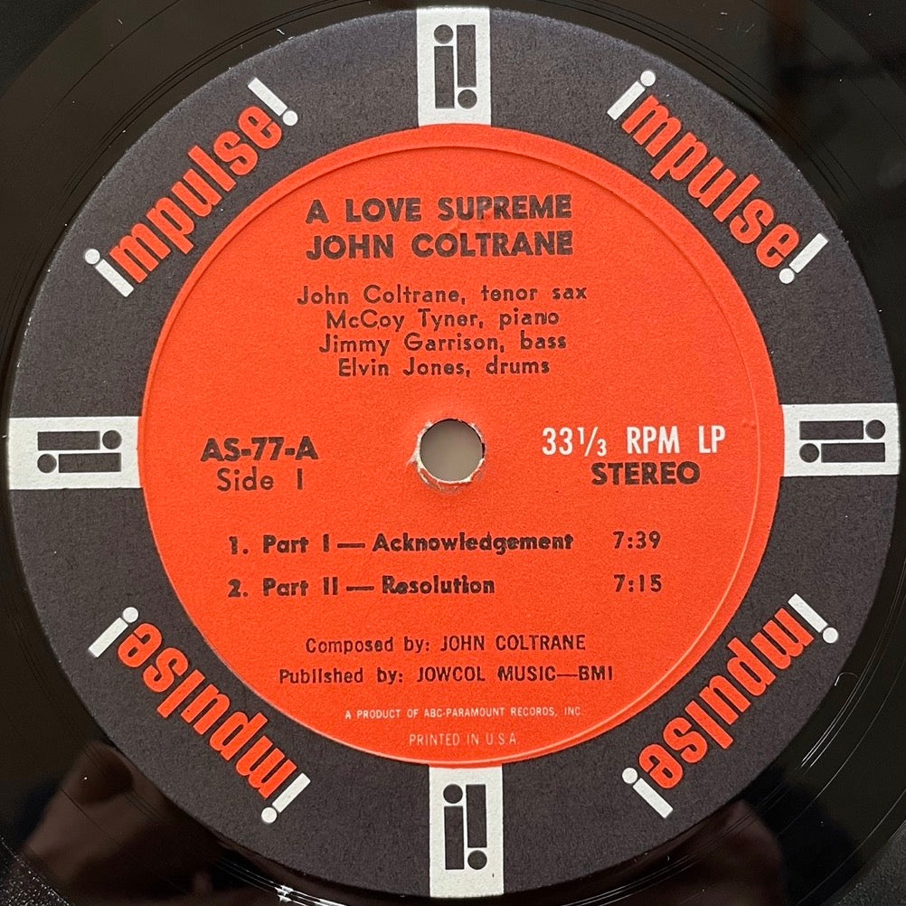 JOHN COLTRANE / A LOVE SUPREME - US Impulse
