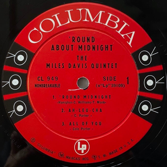 MILES DAVIS QUINTET / 'ROUND ABOUT MIDNIGHT - US Columbia original