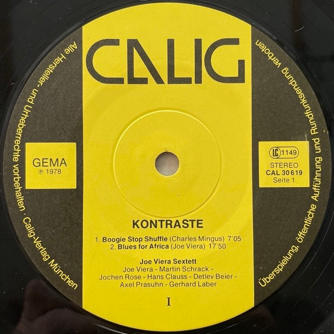 JOE VIERA SEXTETT / KONTRASTE - German Calig Original