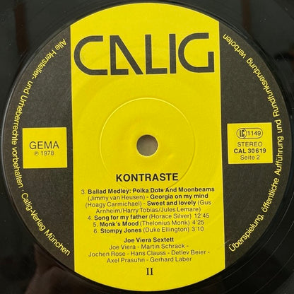 JOE VIERA SEXTETT / KONTRASTE - German Calig Original