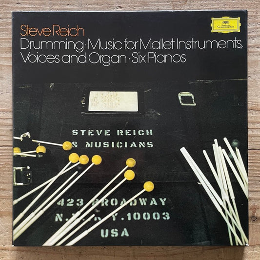 STEVE REICH / DRUMMING - MUSIC FOR MALLET INSTRUMENTS - VOICES AND ORGAN - SIX PIANOS - German Deutsche Grammophon Original 3LP BOX SET